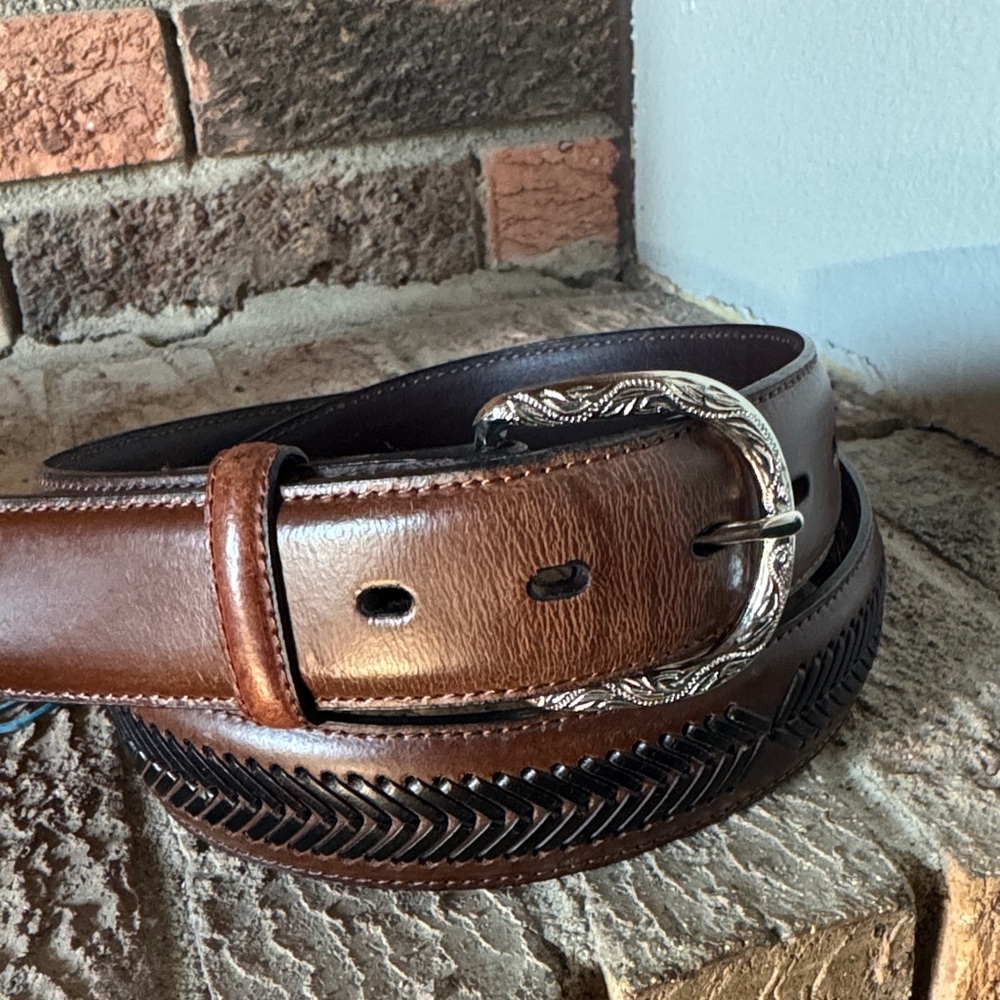 Nocona Dark Brown Leather Belt‎